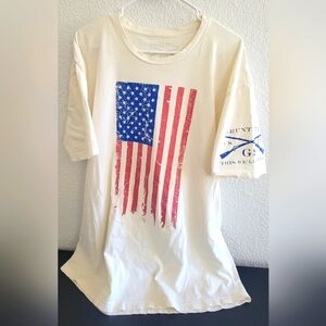 Grunt Style T-Shirt 2XL Men's Ivory USA Old Glory Flag Patriotic America